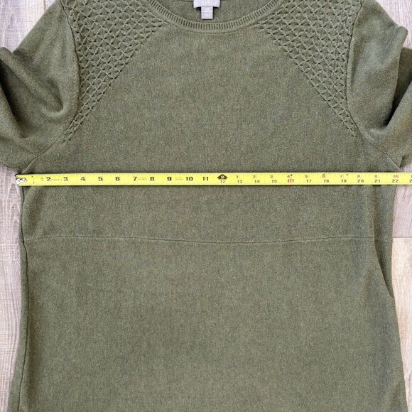 J.Jill Womens Green Sweater Dress 2X Cotton Capsule Classic Minimalist Teacher - Picture 9 of 12